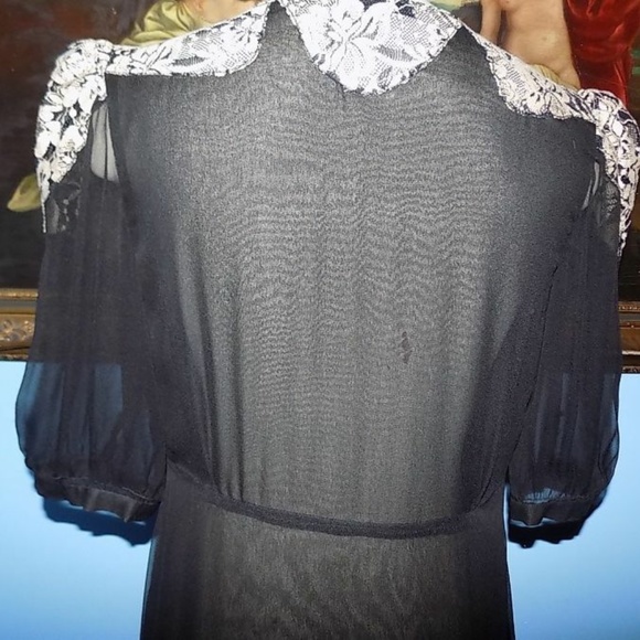 Free People Carisa Rene Antique Lace Wrap Silk Gown - Picture 3 of 6